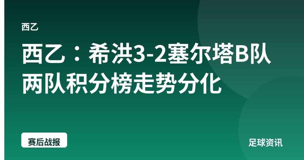 西乙：希洪3-2塞尔塔B队 两队积分榜走势分化